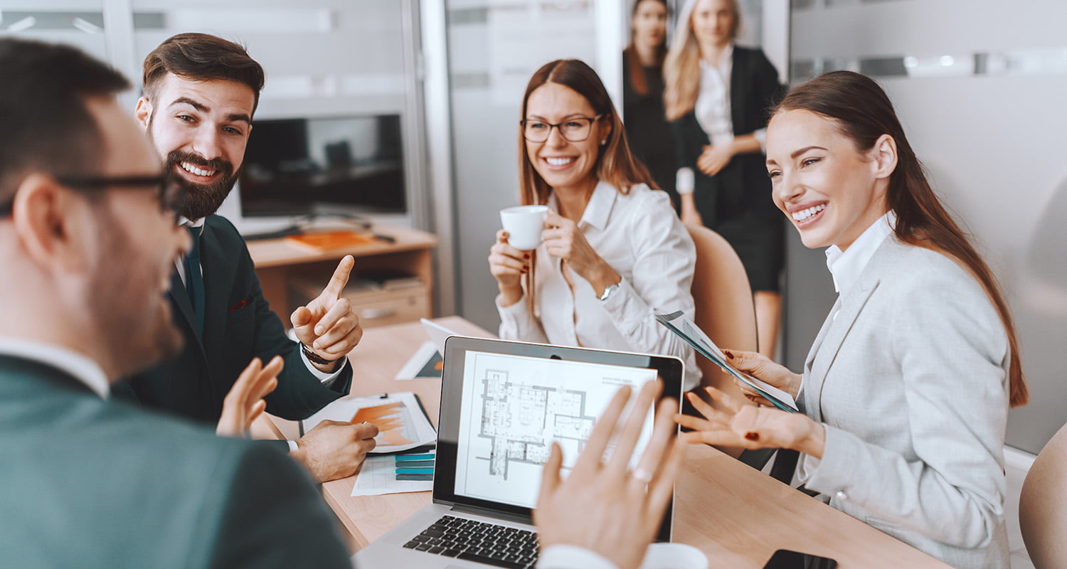 group of people having a meeting together